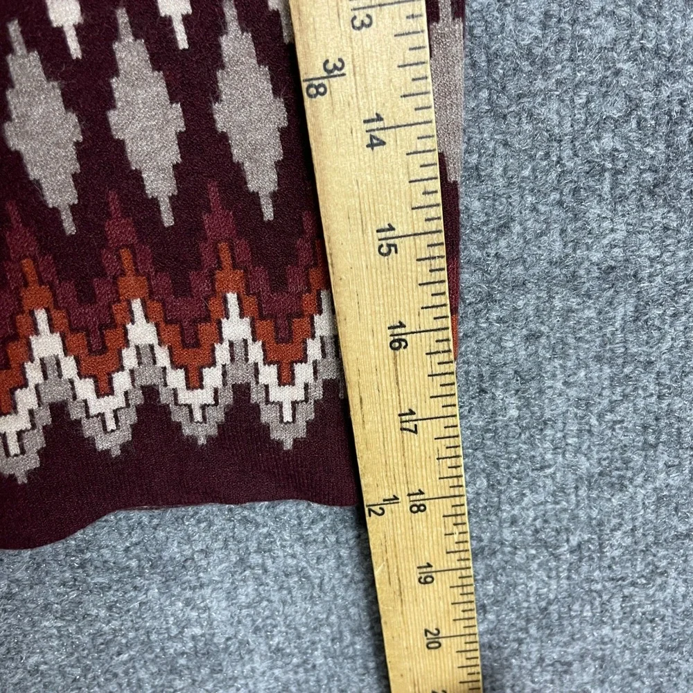 Krimson Klover Mini Skirt Womens M Burgundy Excellent Geometric Knit